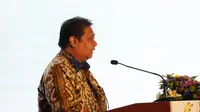 Menteri Koordinator Bidang Perekonomian Airlangga Hartarto saat menyampaikan arahannya pada acara "Building Synergy of Local Content for Indonesia Future Energy” di Jakarta Convention Center, Senayan, Jakarta, Rabu (23/11/2022).