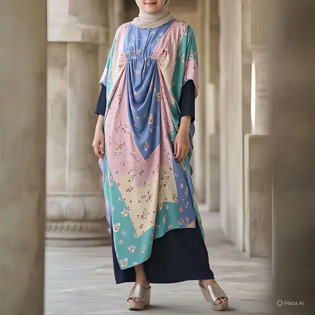 Model Kaftan Motif Bunga Terbaru/Meta AI