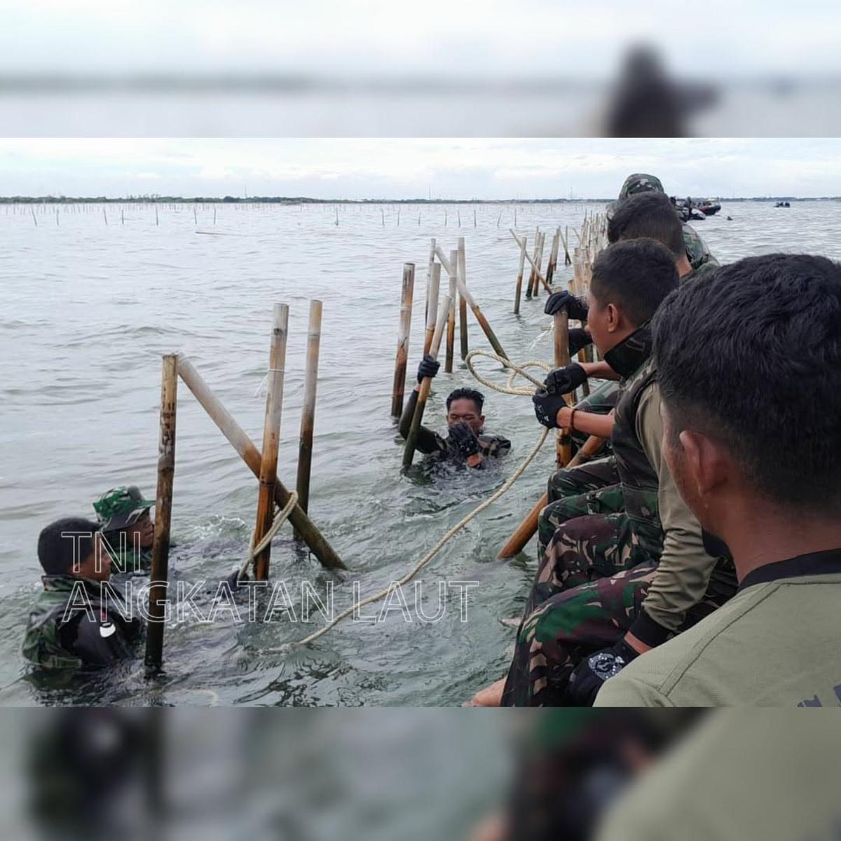 Perintah Kasal, Pasukan TNI AL Dibantu Nelayan Makin Getol Obrak Abrik Pagar Laut Misterius
