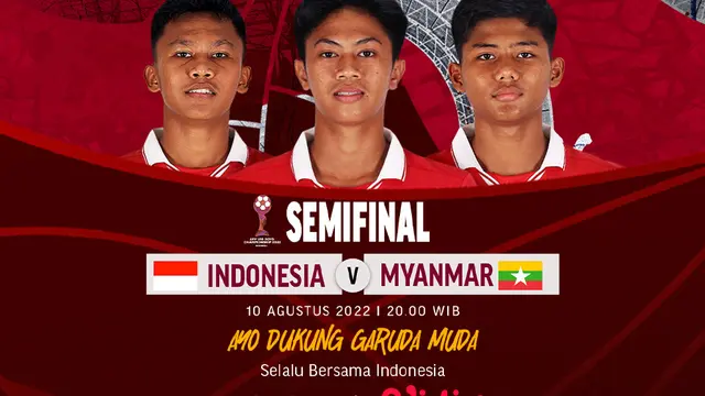 Link Live Streaming AFF U-16 2022 : Indonesia Vs Myanmar di Vidio, 10 Agustus 2022