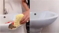 Mie instan untuk perbaiki wastafel (Sumber: Instagram/processvideo)