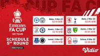 Link Live Streaming Piala FA 2021/2022 Babak 16 besar di Vidio, 2-8 Maret 2022. (Sumber : dok. vidio.com)