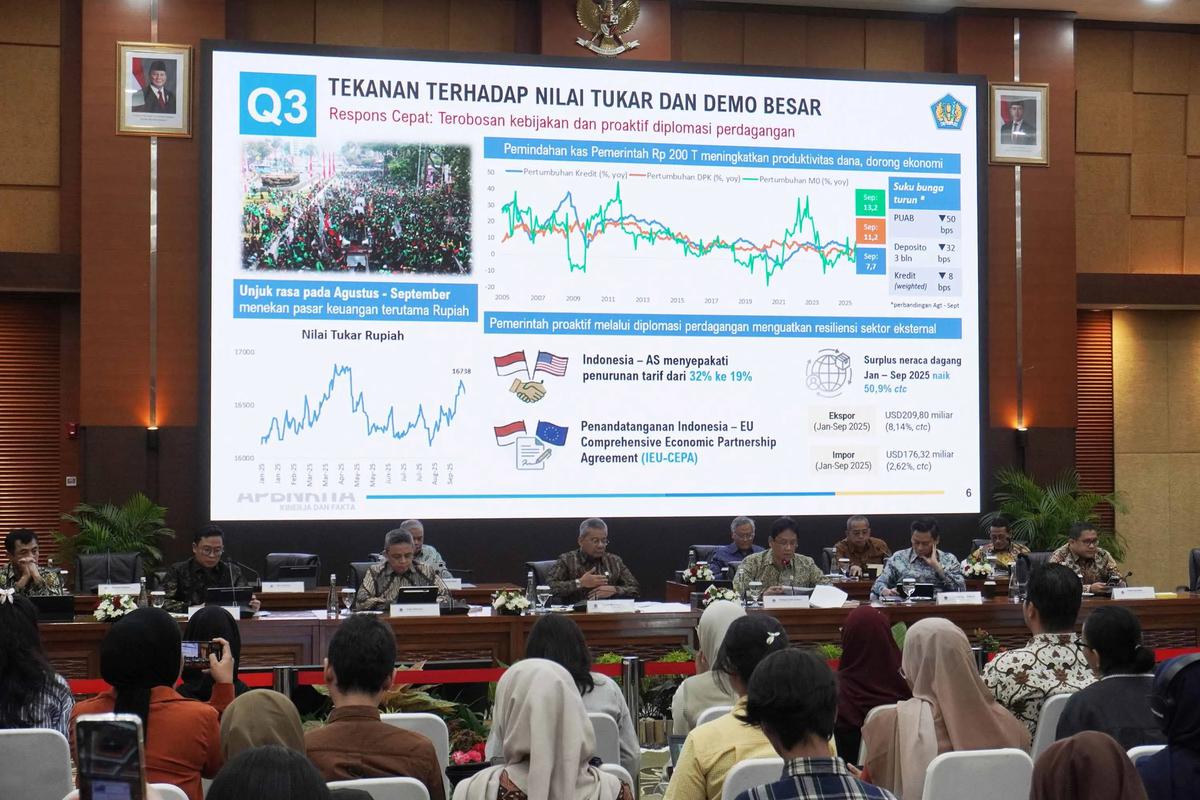 FOTO: FOTO Purbaya Jelaskan Kondisi APBN 2025 di Tengah Tekanan Global
