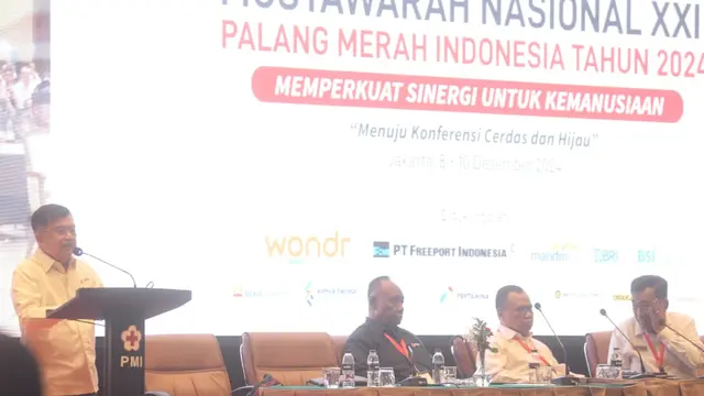 Sidang Pleno Kedua Musyawarah Nasional (Munas) ke-22 Palang Merah Indonesia (PMI) tahun 2024, Minggu malam (8/12/2024).