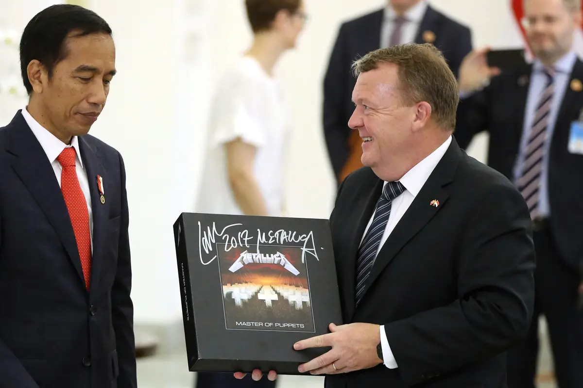 Presiden Jokowi dan PM Denmark Lars Lokke Rasmussen
