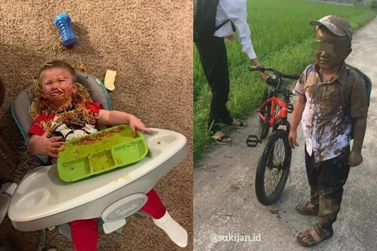 10 Potret Lucu Bocah Lagi Apes Ini Ekspresinya Bikin Kasihan