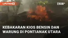 Kebakaran melanda kios bensin dan warung di Jalan Budi Utomo, Pontianak Utara. Kebakaran ini terjadi pada Senin (30/12/2024)