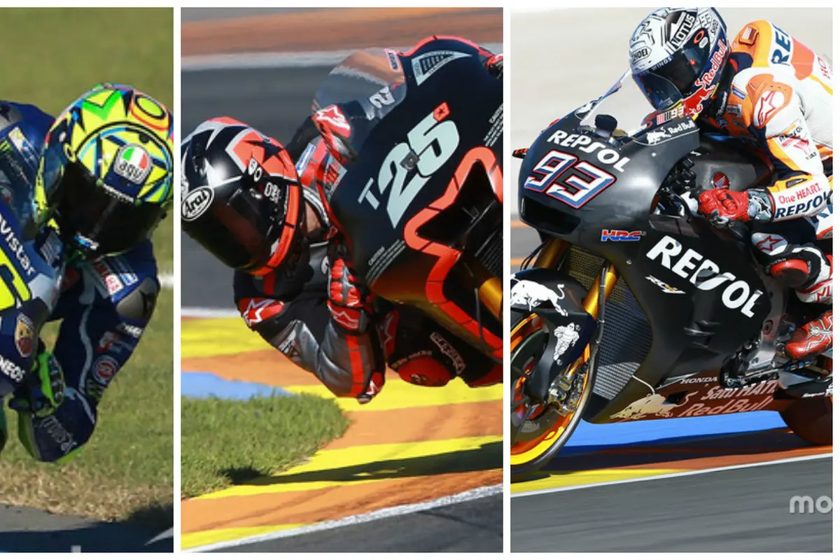 Valentino Rossi, Maverick Vinales, dan Marc Marquez.