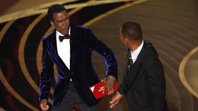 Chris Rock ditampar Will Smith di Piala Oscar 2022. (AP Photo/Chris Pizzello)