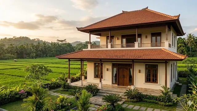 Inspirasi Fasad Rumah Desa Ala Juragan Sawah