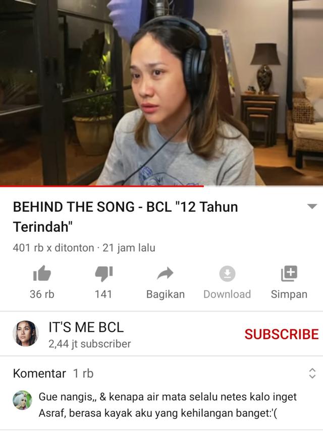 Unggahan BCL. (Foto: YouTube It's Me BCL)