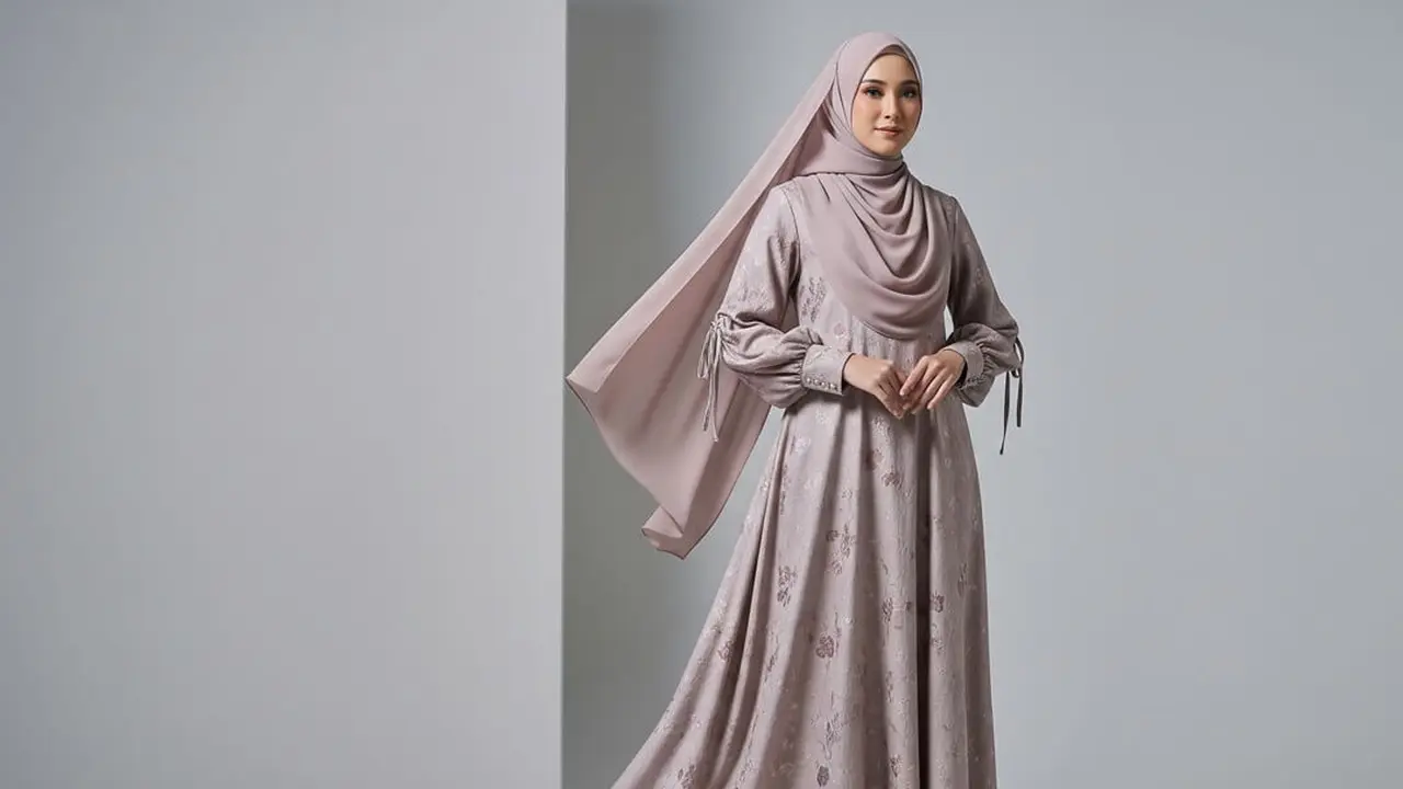 Model Gamis Brokat Klasik dengan Potongan Modern Minimalis