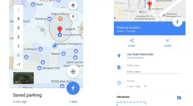 Fitur pengingat lokasi parkir di iOS dan Android (Foto: Ist)