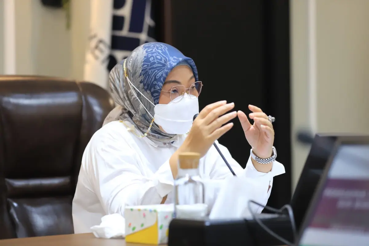 Menaker Ida pada Rapat Pimpinan di Jakarta, Senin (6/9/2021).