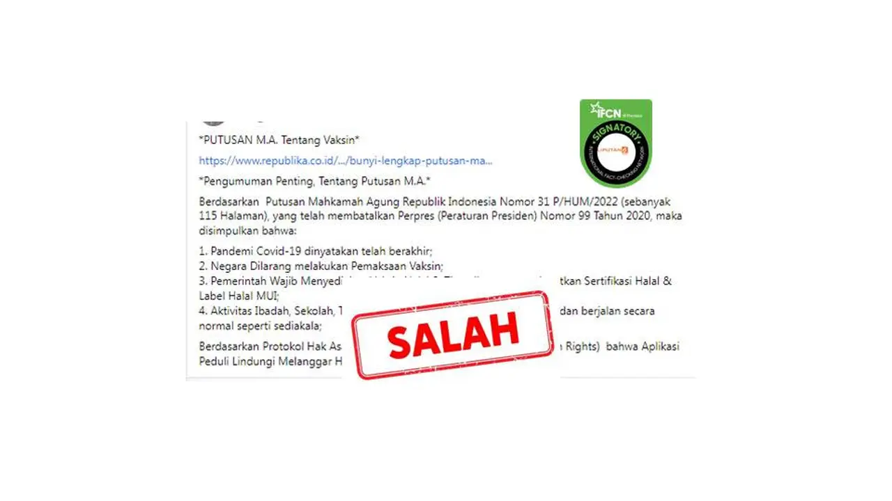 Cek Fakta putusan MA