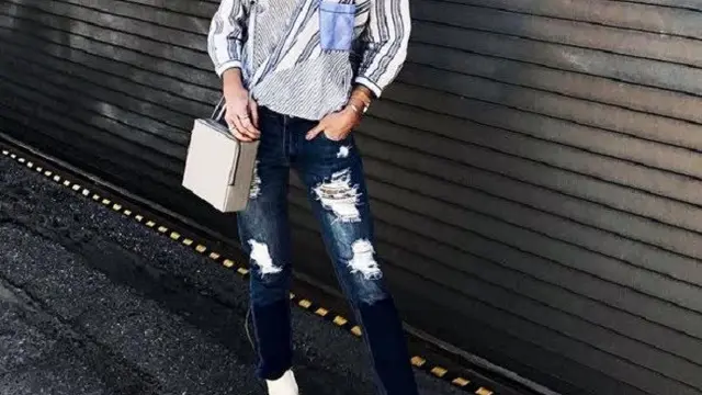 Padu Padan Celana Jeans Robek ala Fashion Blogger