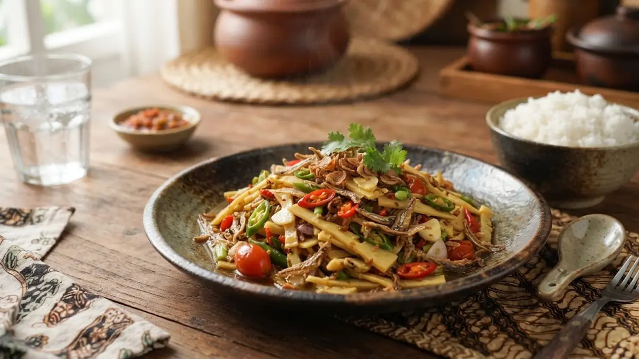 Resep Rebung dan Teri