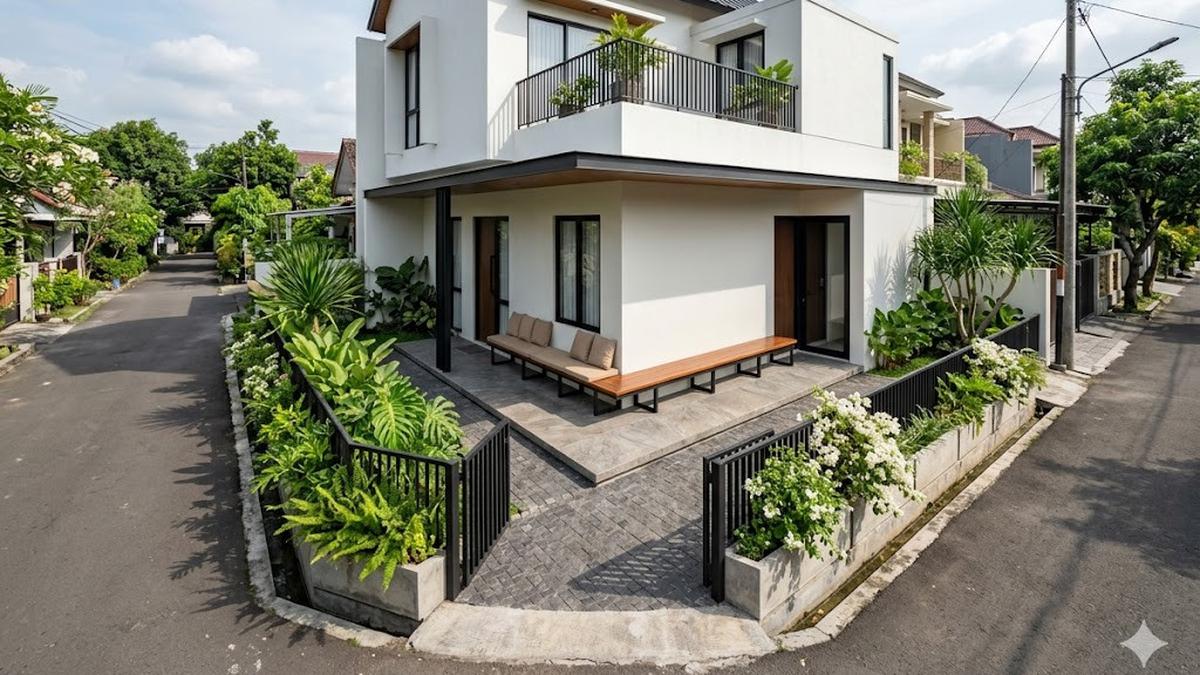 6 Desain Teras Memanjang untuk Rumah Hook Ukuran Kecil yang Nyaman dan Estetik