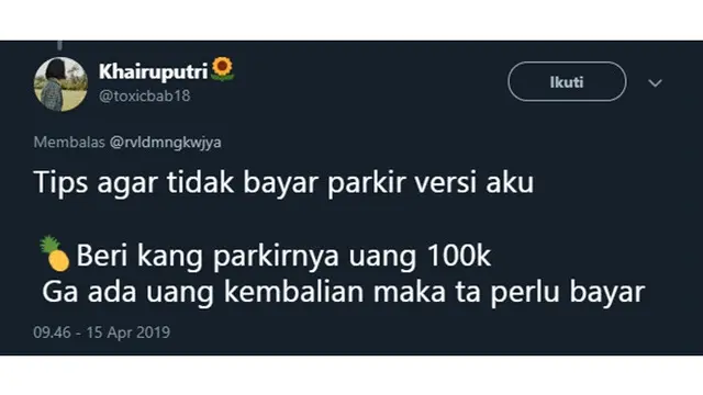 tips tidak bayar parkir