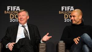 Pep Guardiola sempat menghadiri undangan makan malam dengan Sir Alex Ferguson yang ketika itu baru meninggalkan Manchester United pada 2014. 
 (AFP/Frank FIFE)