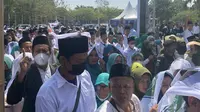 Kader dan simpatisan Partai Kebangkitan Bangsa (PKB) menghadiri Harlah ke-25 PKB di Stadion Manahan Solo, Minggu (23/7/2023). (Liputan6.com/ Ady Anugrahadi).