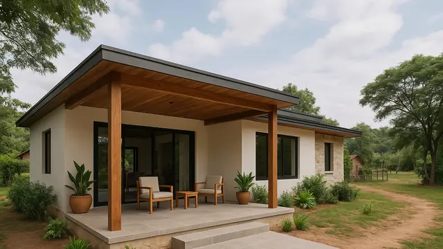 Desain Rumah Sederhana di Kampung dengan Teras Luas (created by AI)