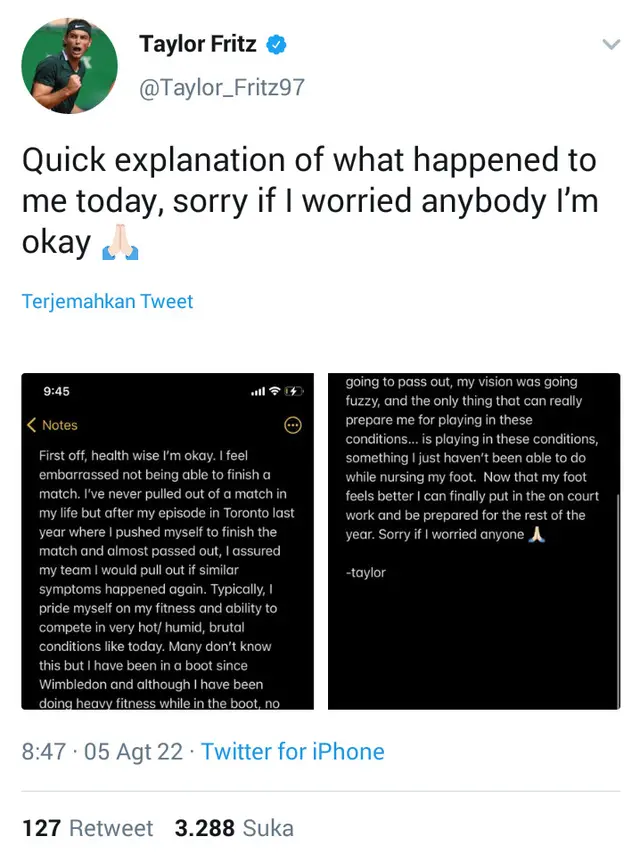 Screenshot Notes (Foto: Screenshot Twitter @Taylor_Fritz97)