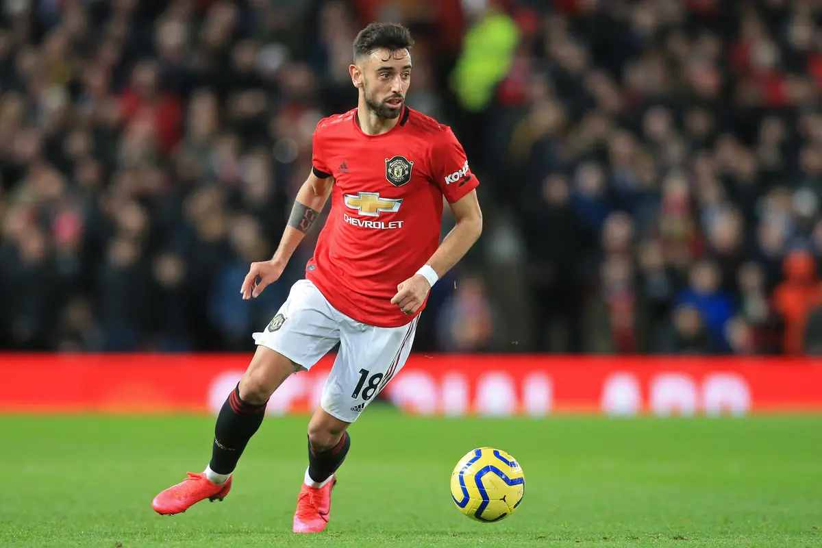 Gelandang Manchester United, Bruno Fernandes (MU) (LINDSEY PARNABY / AFP)