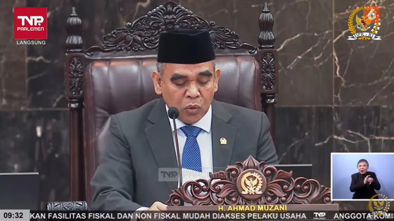 Ketua MPR RI Ahmad Muzani pada Jumat (15/8/2025) di Gedung DPR RI mengapresiasi langkah Presiden Prabowo Subianto yang menggaungkan pesan perdamaian di berbagai forum internasional, termasuk perdamaian Palestina (Dok. Liputan6.com/Teddy Tri Setio Berty).