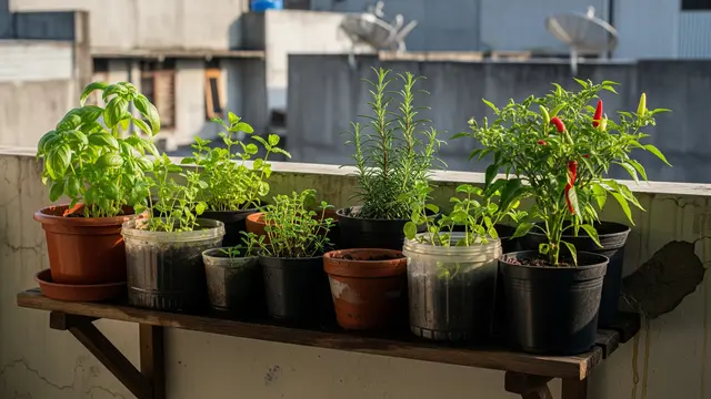 Kebun Sayur Pot Meja atau Ambalan