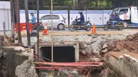 Kondisi Terkini Jalan Ambles Lenteng Agung, Sudah Dilalui Motor hingga Bus