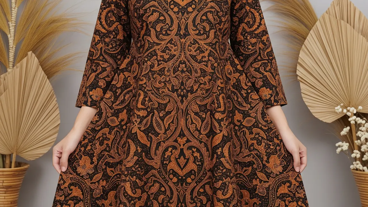 Batik Tunik Panjang untuk Menyamarkan Perut