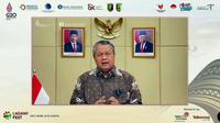 Gubernur Bank Indonesia Perry Warjiyo dalam Puncak Acara Gerakan Nasional Bangga Buatan Indonesia LAGAWIFEST 2022, di Lampung, Kamis (23/6/2022).