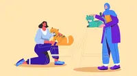 Ilustrasi menyayangi hewan. (Image by Freepik)