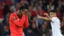Pemain Liverpool, Daniel Sturridge terlihat sedih saat timnya kalah dari Sevilla pada Final  UEFA Europa League  di St Jakob-Park stadium, Basel, (Rabu atau Kamis (19/5/2016) dini hari WIB.  (AFP/ Sebastien Bozon)