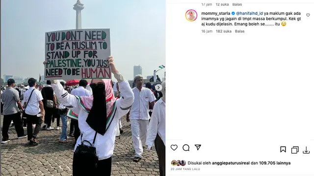 Inara Rusli Ungkap Alasan Kenakan Cadar Saat Aksi Bela Palestina: Gak Ada Imamnya yang Jagain