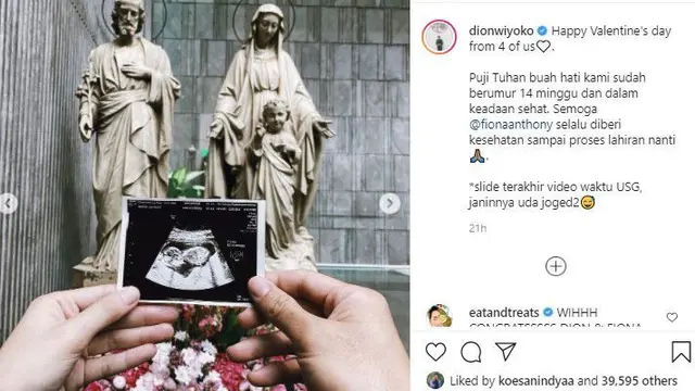 Dion Wiyoko mengabarkan kehamilan istrinya