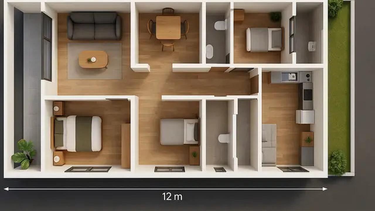 7 Desain Rumah 6x12 1 Lantai 3 Kamar Tidur, Nyaman untuk Keluarga Kecil Kekinian
