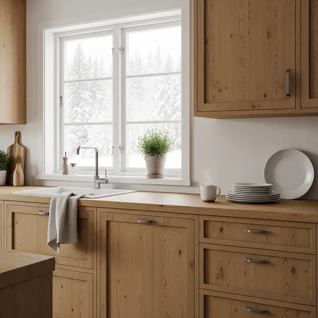 Desain Dapur Rumah Kayu dengan Nuansa Alami Hangat