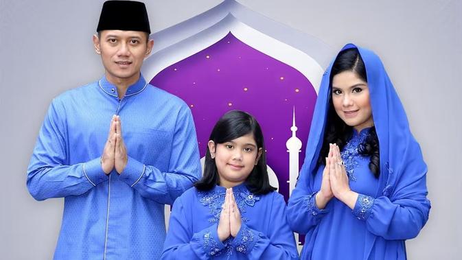 Ucapkan Selamat Idul Fitri, AHY dan Keluarga Kompak Tampil 