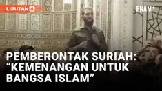 Ahmad al-Sharaa, pemimpin kelompok pemberontak terbesar di Suriah, tampil di Masjid Umayyad, Damaskus, pada Minggu (8/12), menyatakan kemenangan atas Presiden Bashar Assad sebagai kemenangan "untuk bangsa Islam."