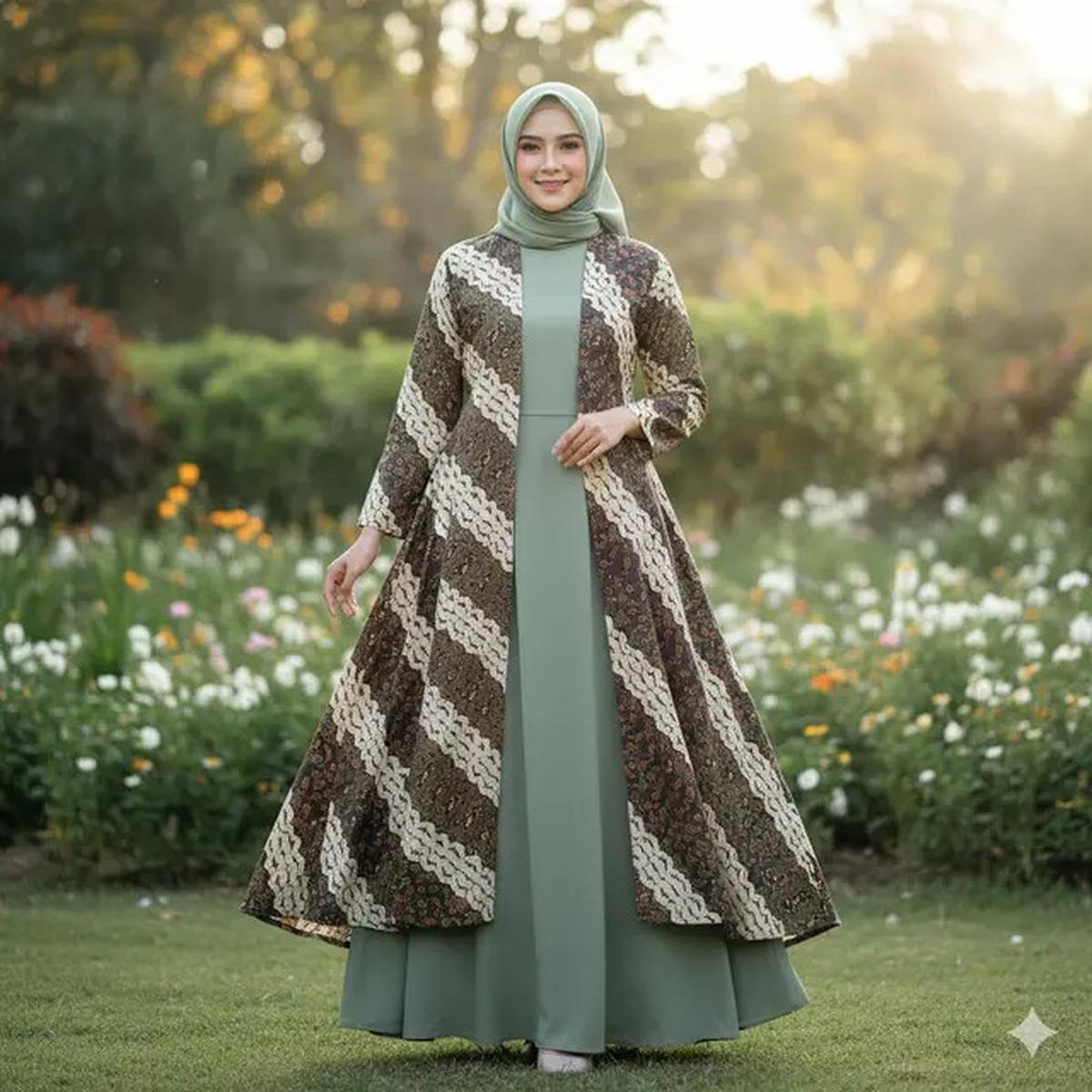 12 Model Outer Batik Panjang dengan Dress Polos untuk Kondangan Outdoor 2025, Elegan dan Nyaman Dipakai