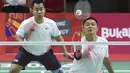 Aksi Hary Susanto atlet bulutangkis Indonesia di Asian Paragames 2018  di Istora Senayan, Minggu (7/10/2018).  (Bola.com/Peksi Cahyo)