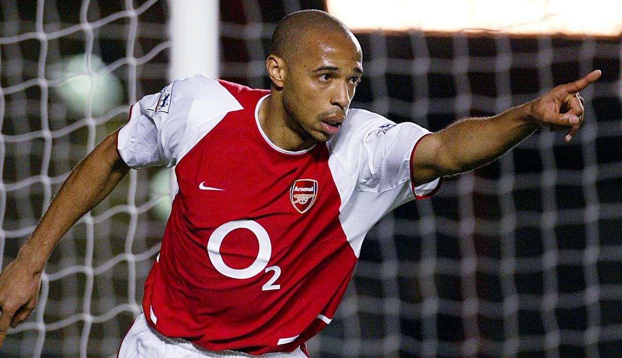 4. Thierry Henry (8 Hattrick) - Penyerang legendaris Arsenal Thierry Henry juga mencatatkan delapan hat-trick selama kariernya di kompetisi Premier League. (AFP/Odd Andersen)
