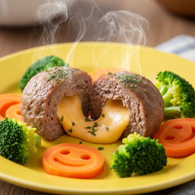 3. Bola Daging Kukus Isi Keju yang Meleleh