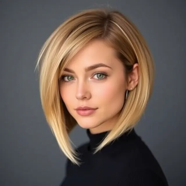 Italian Bob dengan Poni Panjang