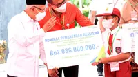 Kunker di Jambi, Ma'ruf Amin Serahkan Manfaat Program BPJS Ketenagakerjaan Senilai Rp 1,8 miliar