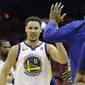 Selebrasi Klay Thompson di gim pertama final wilayah barat NBA (AP)