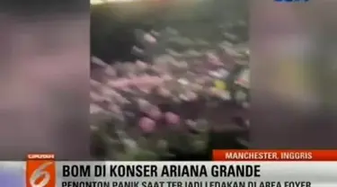 Sebuah ledakan terjadi setelah konser Ariana Grande di Manchester Arena, Kota Manchester, Inggris, Senin 22 Mei 2017 malam.