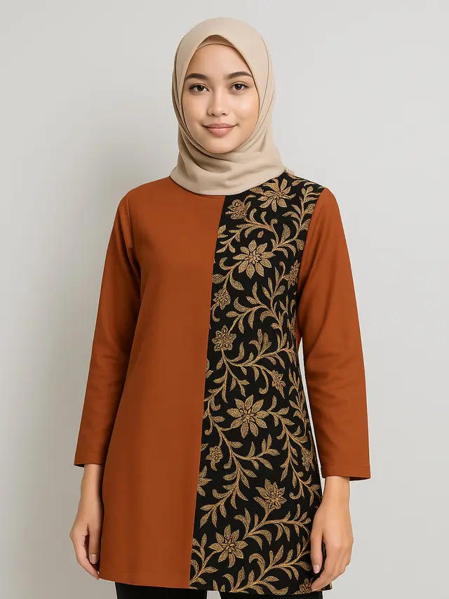 Model Batik Tunik Simpel Tapi Mewah untuk Wanita Kantoran